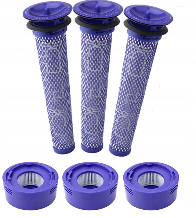 6-częściowy Set Filterów Dyson V8, 3x V6/V7/V8 przód